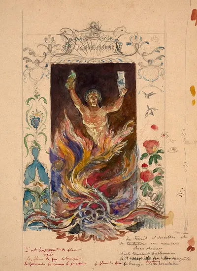 Allegory of the arts of fire in a fire pit by Феликс Браккемонд — digital art print download