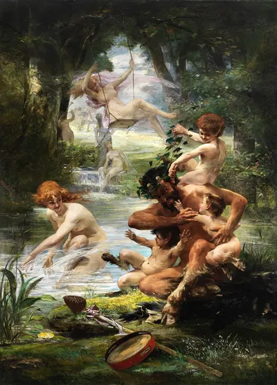 Un Satyre aux abois by Louis Priou, 1889 — digital art print download