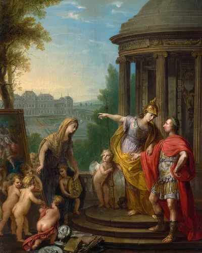 Allegorie auf die Übertragung der kaiserlichen Galerie in das Belvedere by Винценц Фишер, 1781 — digital art print download