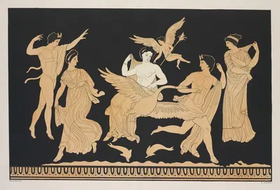 Venus seated on a swan and accompanied by Eros. by Alexis Louis Pierre Housselin, 1844-1861 — digital art print download