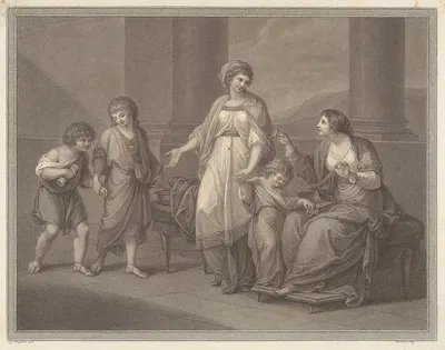 Cornelia, Mother Of The Gracchi by Анжелика Кауфман, 1788 — digital art print download