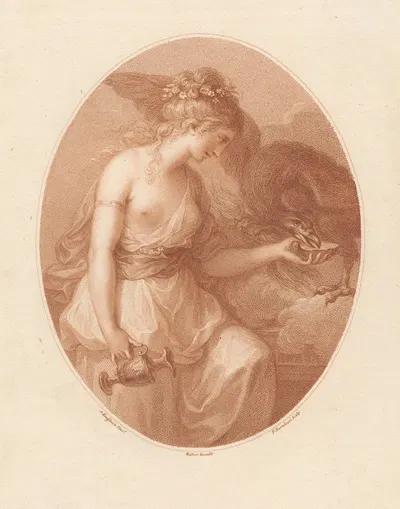 Hebe by Анжелика Кауфман, 1782 — digital art print download