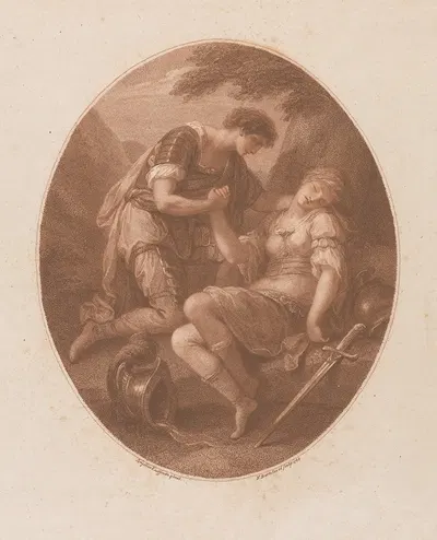 Morte de Clorinda by Анжелика Кауфман, 1785 — digital art print download