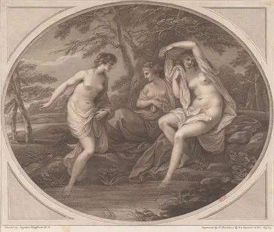 Nymphs after Bathing by Angelica Kauffmann, 1786 — digital art print download