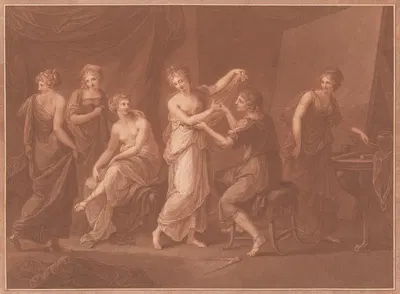 Zeuxis Composing the Picture of Juno by Анжелика Кауфман, 1785 — digital art print download