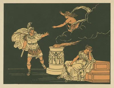 Aeneas and Helen by Бартоломео Пинелли, 1878 — digital art print download
