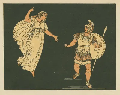 Aeneas and the shade of Creusa by Бартоломео Пинелли, 1878 — digital art print download