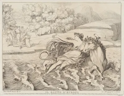 Il Ratto d'Europa by Бартоломео Пинелли, 1811 — digital art print download