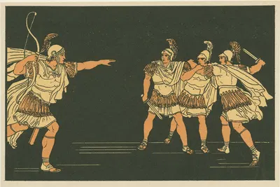 Nisus and Euryalus by Бартоломео Пинелли, 1878 — digital art print download