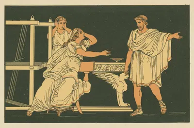 The mother of Euryalus receiving the news of his death by Бартоломео Пинелли, 1878 — digital art print download