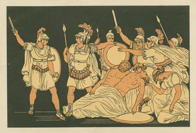 Turnus over the bodies of Almo and Galæsus by Бартоломео Пинелли, 1878 — digital art print download