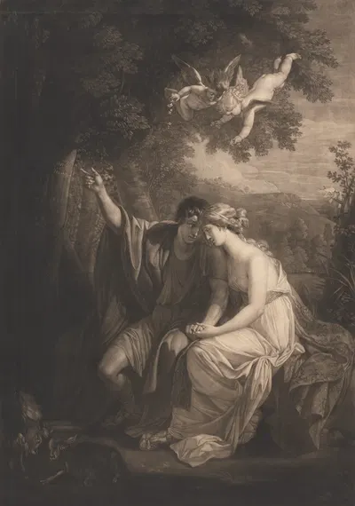 Angelica and Medoro by Benjamin West, 1768 — digital art print download