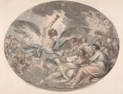 Apollo and the Muses by Benjamin West, 1789 — digital art print download