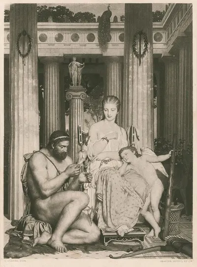 Hercules and Omphale by Шарль Глейр, 1883 — digital art print download