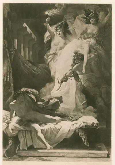 Orestes pursued by the Furies by Fernand Lematte, 1878 — digital art print download