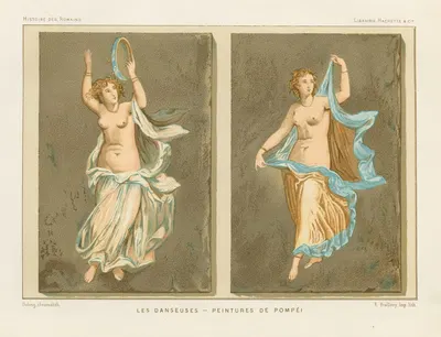 Les danseuses–peintures de Pompei by Fraillery, 1880 — digital art print download