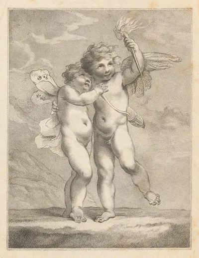 Cupid and Psyche by Франческо Бартолоззи, 1789 — digital art print download