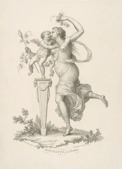 Bacchante And Cupid by Francis Vieira, 1800 — digital art print download