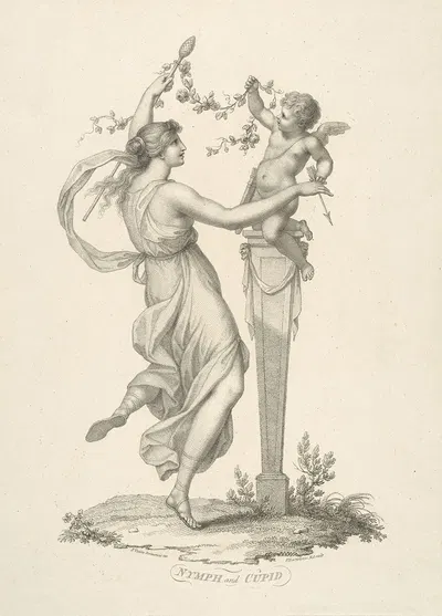 Nymph And Cupid by Francis Vieira, 1800 — digital art print download