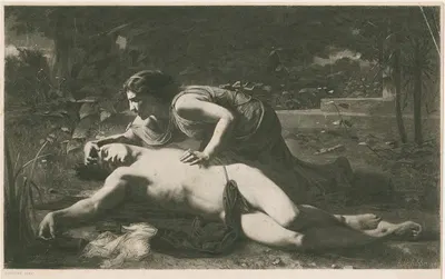 Pyramus and Thisbe by Франсуа Альфред Делоббе, 1878 — digital art print download