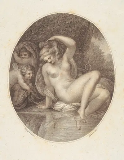 Cupids And Diana Bathing by Джованни Баттиста Чиприани, 1788 — digital art print download