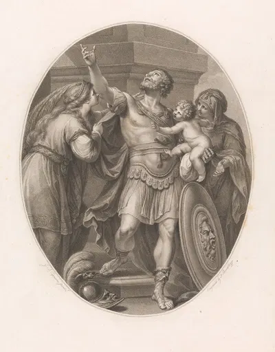 Gaius Marcius Coriolanus, Holding His Son, While His Mother, Volumnia, and Wife, Virgillia, Plead with Him by Джованни…