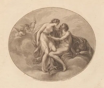 Jupiter and Juno on Mount Ida by Джованни Баттиста Чиприани, 1784 — digital art print download
