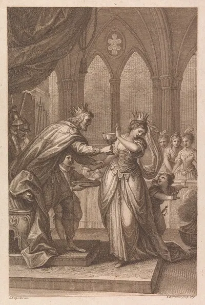 King Alboin Forcing Rosamund to Drink From The Skull of Her Murdered Father, Cunimund, King of the Gepids by Джованни…