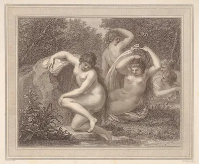 Nymphs And Diana Bathing by Джованни Баттиста Чиприани, 1787 — digital art print download