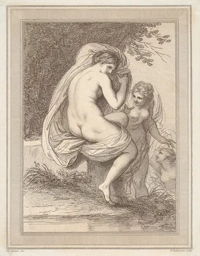 Nymphs And Diana Bathing by Джованни Баттиста Чиприани, 1787 — digital art print download