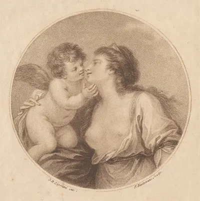 Sappho Embracing Love by Джованни Баттиста Чиприани, 1783 — digital art print download