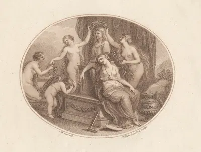 The Graces Crowning the Bust of Raphael by Джованни Баттиста Чиприани, 1787 — digital art print download