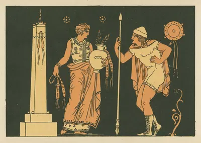 Electra and Orestes by Джон Флаксмен, 1879 — digital art print download