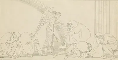 Iris advises Priam to obtain the body of Hector by John Flaxman, 1805 — digital art print download