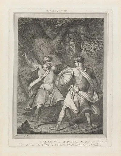 Palamon and Arcita, from 'The Canterbury Tales' by Джон Гамильтон Мортимер — digital art print download