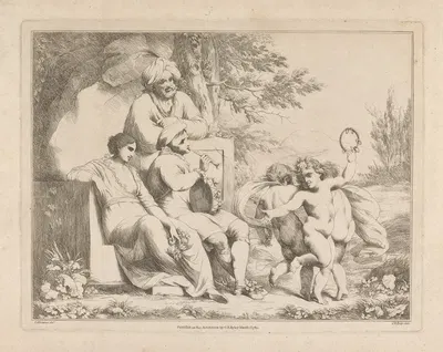 Putti Dancing to the Pipe and Tambourine by Джон Гамильтон Мортимер — digital art print download