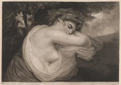 A Sleeping Bacchante by Джон Хопнер, 1789 — digital art print download