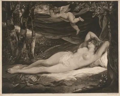 The Sleeping Nymph by Джон Хопнер, 1808 — digital art print download
