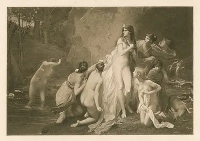 Diana surprised while bathing by Jules Joseph Lefebvre, 1884 - 1886 — digital art print download