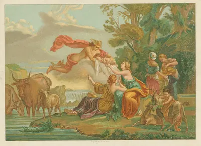 Mercure apportant Jupiter aux nymphes Melisses by Louis-Jean-François Lagrenée, 1878 — digital art print download