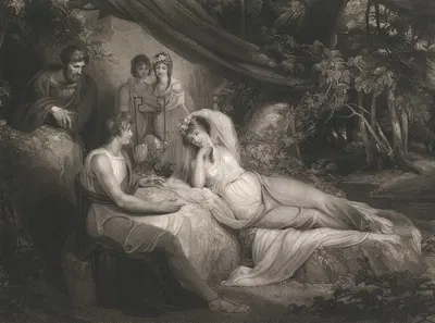 Telemachus relating his Adventures to Calypso by Richard Westall, 1810 — digital art print download