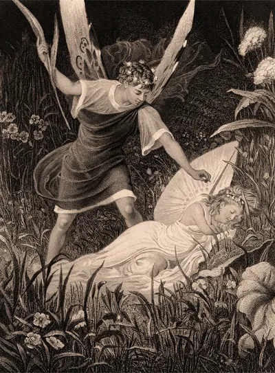 Oberon and Titania – 'Midsummer Night's Dream', Act II, Scene III by Valentine Walter Bromley — digital art print download