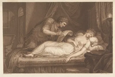 Imogen's Bedchamber in Cymbeline's Palace, 'Cymbeline,' Act II, Scene II by William Martin, 1786 — digital art print download