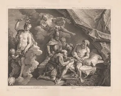 Venus helps heal Aeneas by Шарль-Луи Симонно — digital art print download