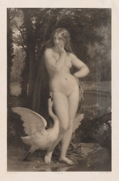 Leda and the Swan by Эмиль Ласаль, 1859 — digital art print download