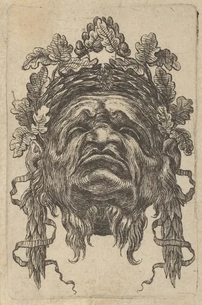 Mask with a Wreath of Laurels and a Wreath of Oak Leaves by Франсуа Шово, 1635–1645 — digital art print download