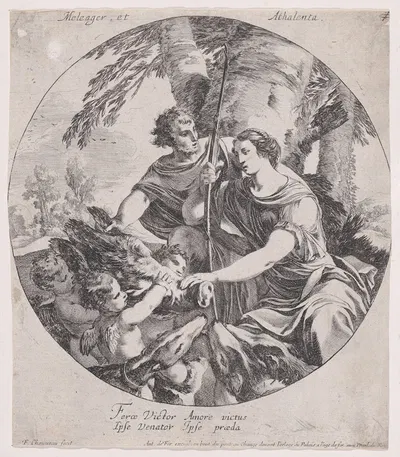 Meleager and Atalanta by Франсуа Шово — digital art print download