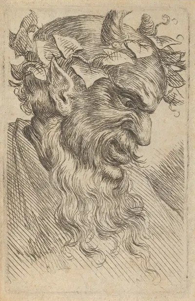 Satyr Mask with a Crown of Ivy by Франсуа Шово, 1635–1645 — digital art print download
