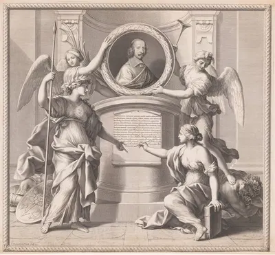 Allegorical portrait of Giulio Raimondo Mazarino by Франсуа де Пойи — digital art print download