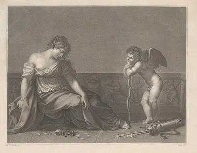 Cupid laughs at the heartbreak he has caused by Жак Луи Копия — digital art print download